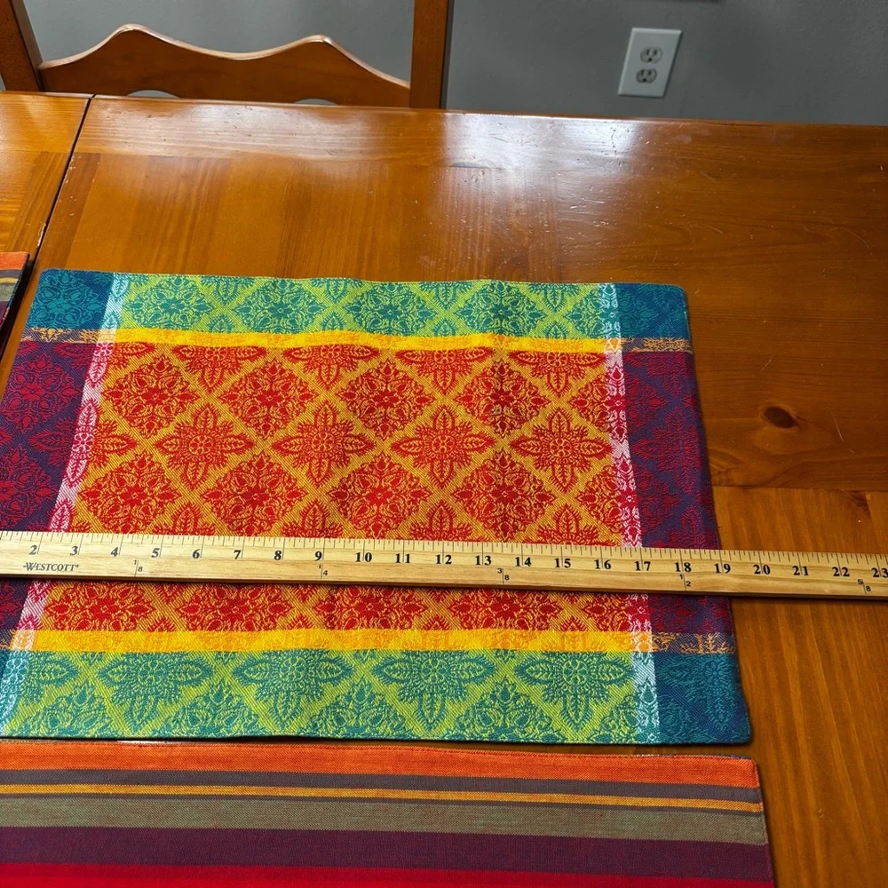 Pier 1 Imports Geometric Striped Pattern Cotton Placemats Set of 4
